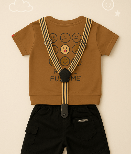 Boys Cute Brown Back suspender