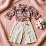 Girls Onion Simmar top with Wite plazo