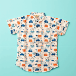 Boys white blue print night suit - Image 2