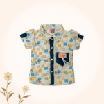 Girls multicolor top with denim Skirt - Image 3