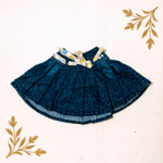 Girls multicolor top with denim Skirt - Image 2