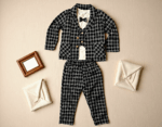 Boys Black Partywear Four Folding 3 Piece Suit