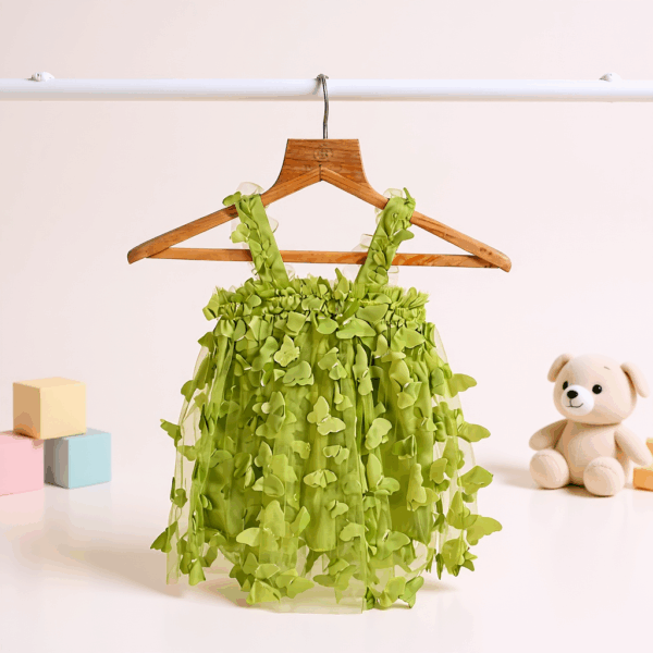 Girls Green Frill Dress