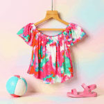 Girls  Pink Top & Denim Shorts - Image 3