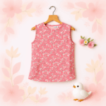 Girls Pink Top With Cream Shorts - Image 3