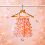 Girls Peach Frill Dress