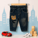 Boys Green Tshirt with Denim - Image 2