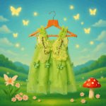 Girls Green Butterfly Dress