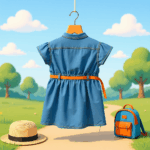 Girls Light Blue Dress - Image 2