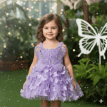 Girls Purple Butterfly Dress