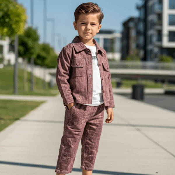 Boys Stylish Denim Print 3 Piece Set | Trendy Kids Outfit