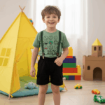 Boys Cute pestal green Back suspender