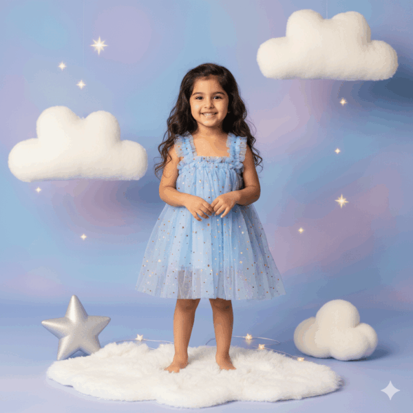 Girls Sky Rainbow Unicorn Tulle Dress