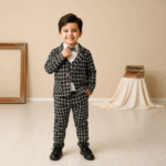 Boys Black Partywear Four Folding 3 Piece Suit