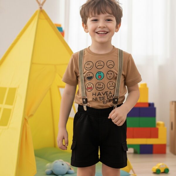 Boys Cute Brown Back suspender