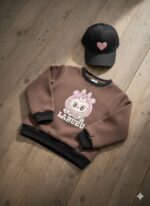 Kids Brown LABUBU Cartoon Sweatshirt | Cozy Pullover - Image 2
