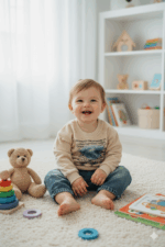 Cozy Kids' Khaki Top and Soft Denim Joggers Outfit | boys denim set - Image 3