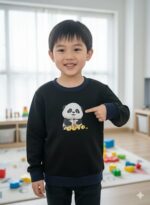 Kids Woolen Panda Sweatshirt | Winter Wear | Cozy & Stylish