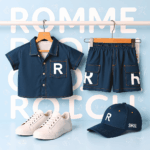 Boys Dark Blue 3 Piece Set | T-shirt, Denim & Shirt Outfit