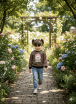 Kids Brown LABUBU Cartoon Sweatshirt | Cozy Pullover