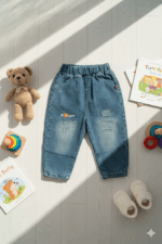 Cozy Kids' Khaki Top and Soft Denim Joggers Outfit | boys denim set - Image 5
