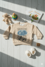 Cozy Kids' Khaki Top and Soft Denim Joggers Outfit | boys denim set - Image 4