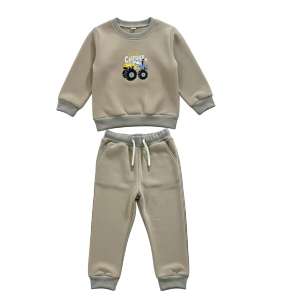 Boys Beige Co-ord Set | Sweatshirt & Jogger Pants