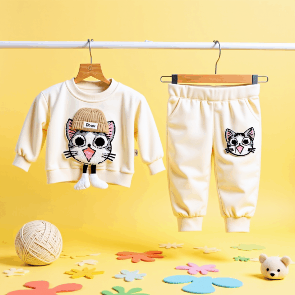 Girls Cat-Themed Co-ord Set | Cute & Stylish Kidswear