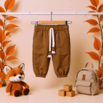 Girls Cream & Brown  Set | Sweatshirt & Joggers - Image 3