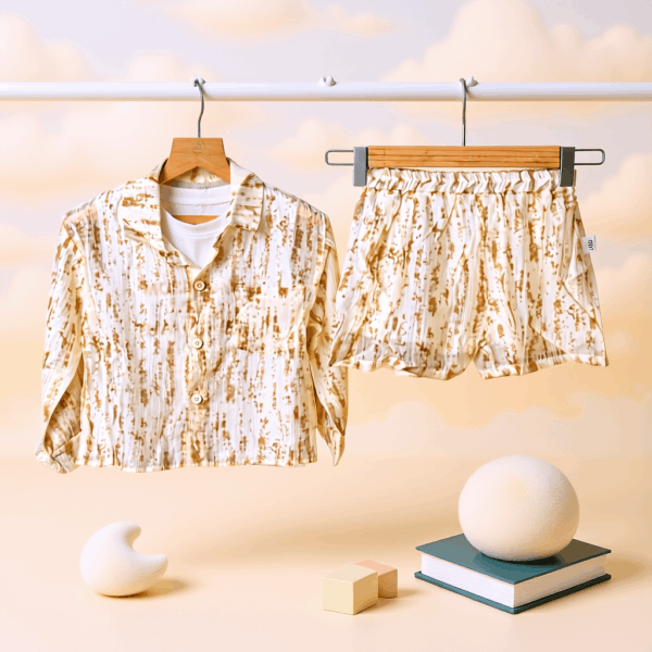 Girls 3 Piece Set | Inner Top, Shirt & Shorts | Stylish Casual Outfit