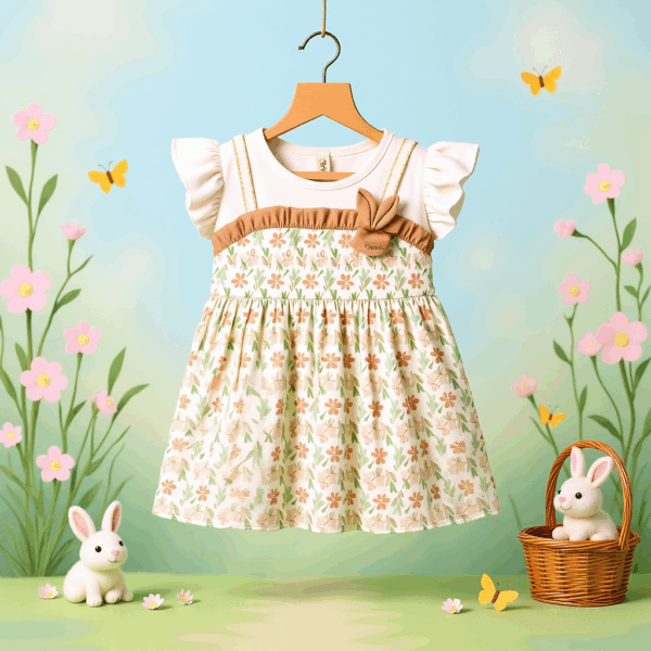 Girls Cotton Blend Dress | Stylish Kids Outfit