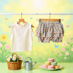 Girls White Top with Frill Skirt | Casual 2 Piece Set