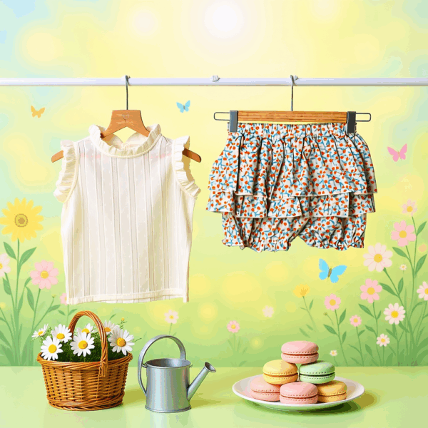 Girls White Top with Frill Skirt | Casual 2 Piece Set