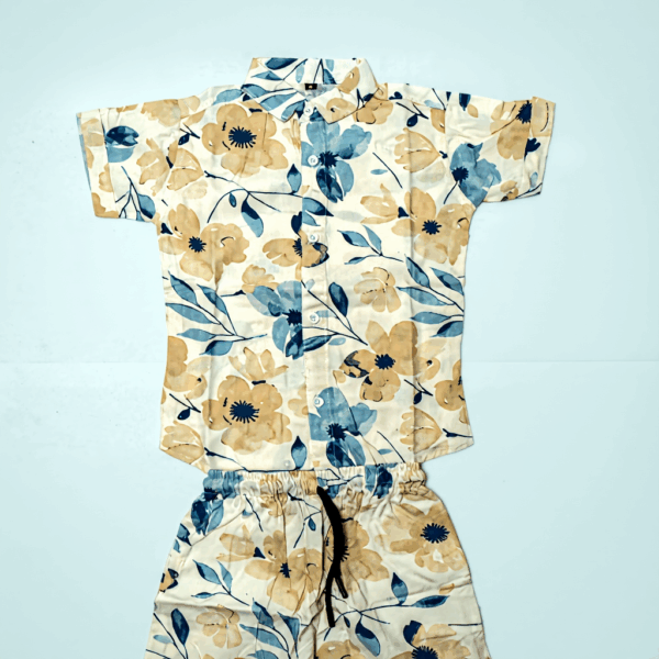 Boys Flower Print Night Suit | Kids 2 Piece Sleepwear