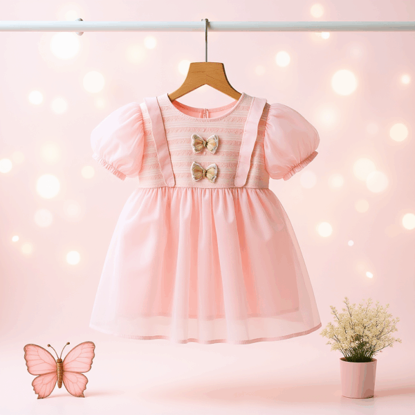 Girls beautiful pink partywear dress