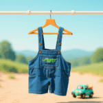 Stylish Green Dungaree For Girls & Boys - Image 2