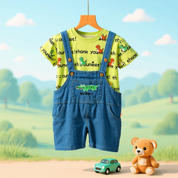 Stylish Green Dungaree For Girls & Boys