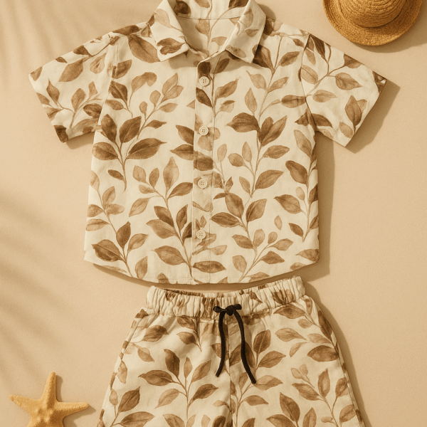 Boys Flower Print Night Suit | Kids 2 Piece Sleepwear