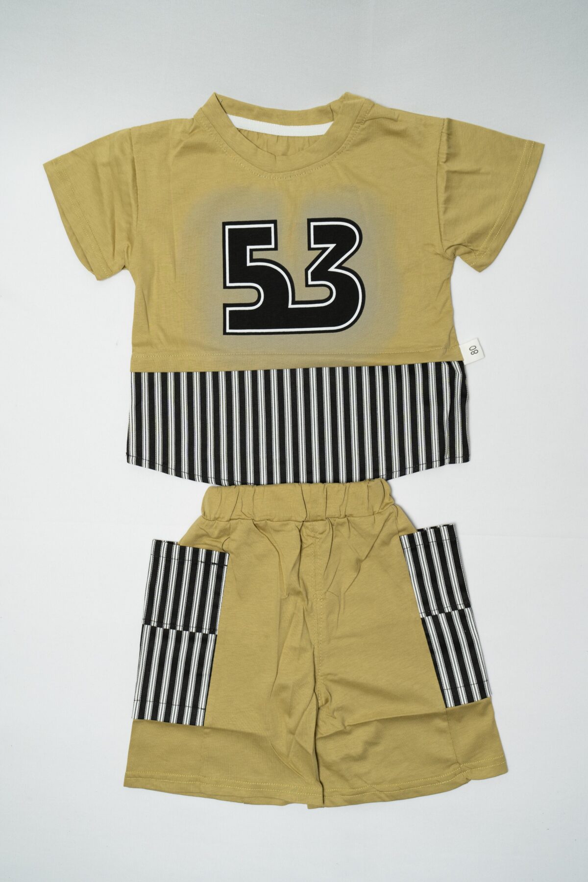 Boys Yellow outfit with striped pattern - Image 1
