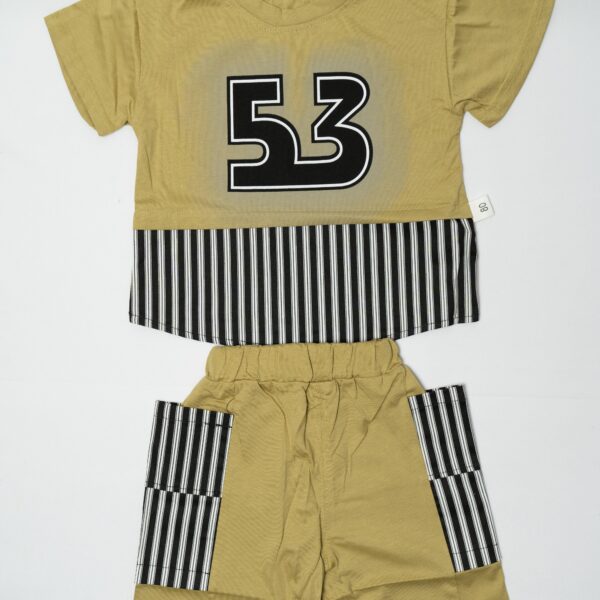 Boys Yellow outfit with striped pattern