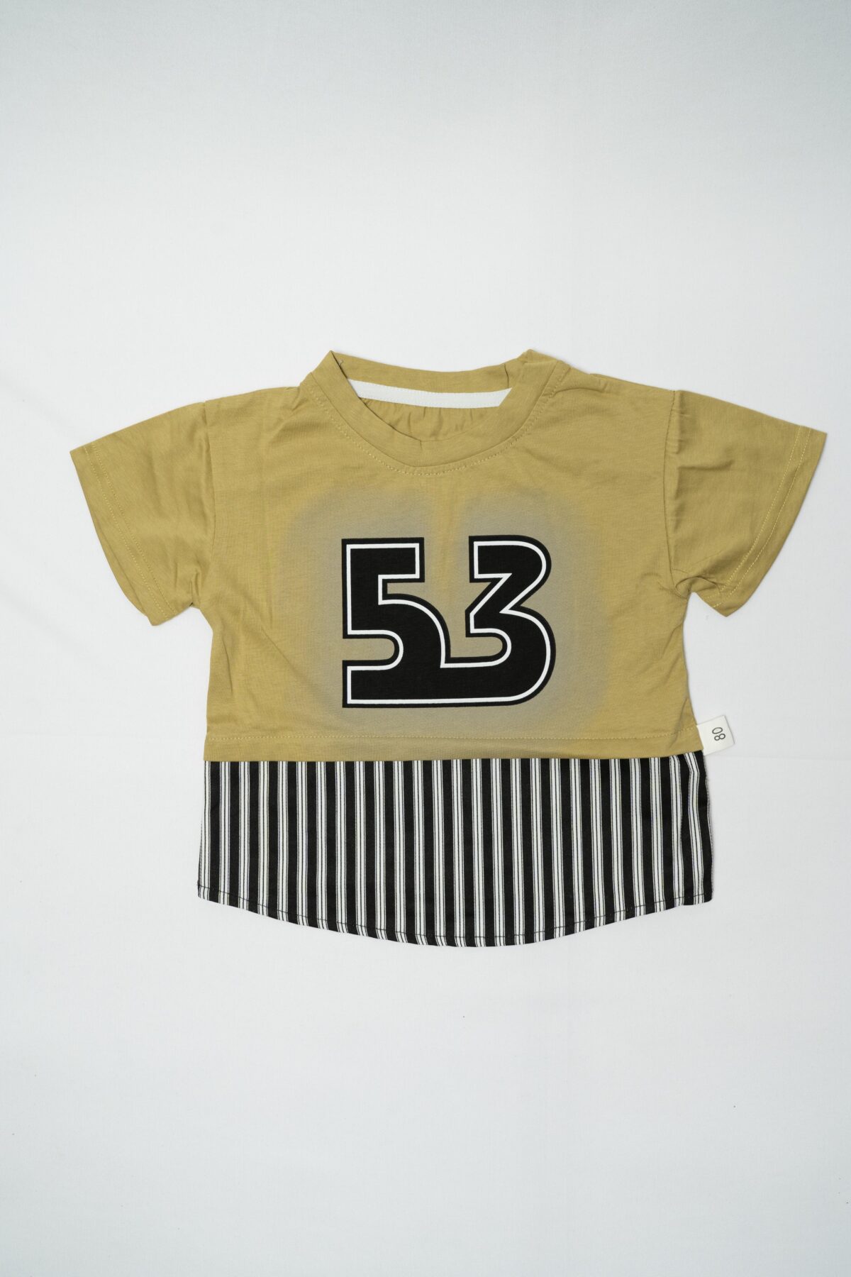 Boys Yellow outfit with striped pattern - Image 2