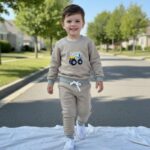 Boys Beige Co-ord Set | Sweatshirt & Jogger Pants