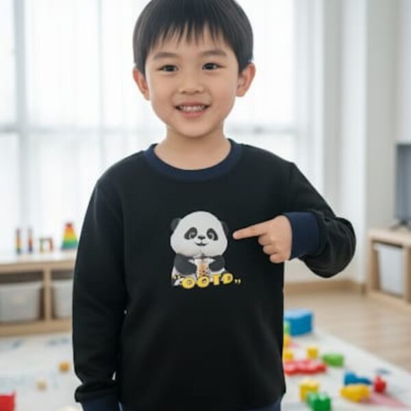 Kids Woolen Panda Sweatshirt | Winter Wear | Cozy & Stylish