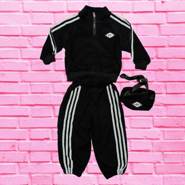 Unisex Black Co-Ord Set with Side Bag | Kids 2 Piece Outfit