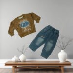 Boys Brown T-Shirt & Denim | Stylish 2 Piece Kids Outfit