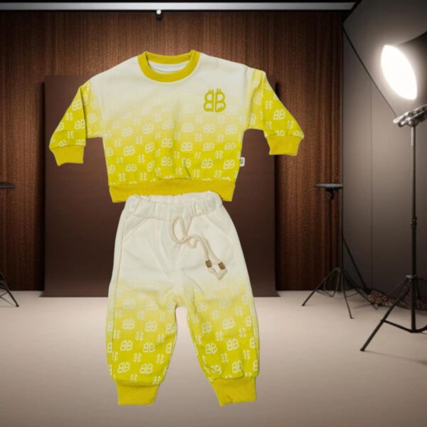 Cream-Yellow Co-Ord Set | Unisex 2 Piece Kids Outfit