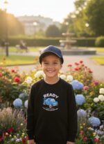 Boys Sweatshirt with Cartoon Car Print