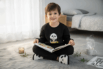 Cute Panda Print Kids' Sweat T-Shirt & Joggers Set - Kids Co-ord Set - Image 2