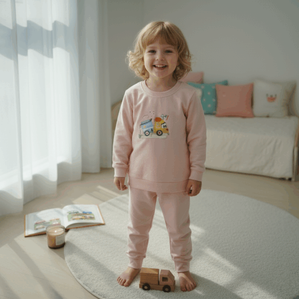 Candy Truck Pink Co-ord Set for Kids – Cozy Cotton Everyday Wear | kids co-ord set