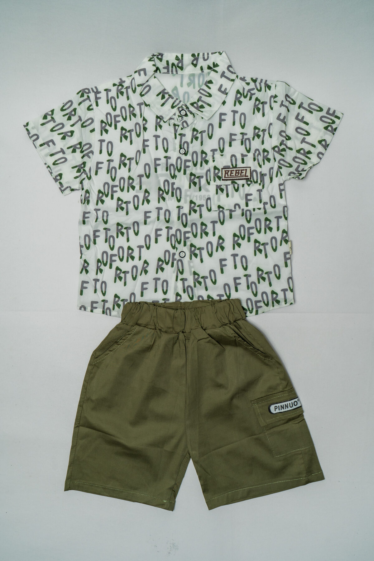 Trendy Letter Print Boys' Summer Shirt and Shorts Set | Kids shorts set - Image 5